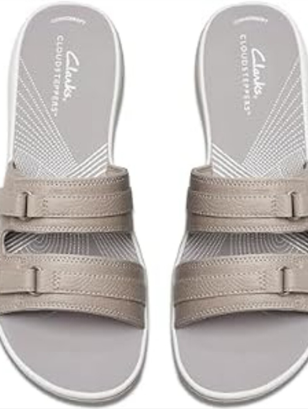Clarks Light Taupe /Gray Women's Cloud Stoppers Sandals Sz 10 Soft Cushion